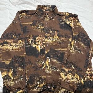 Magellan Outdoors Brown Deer Print Shirt